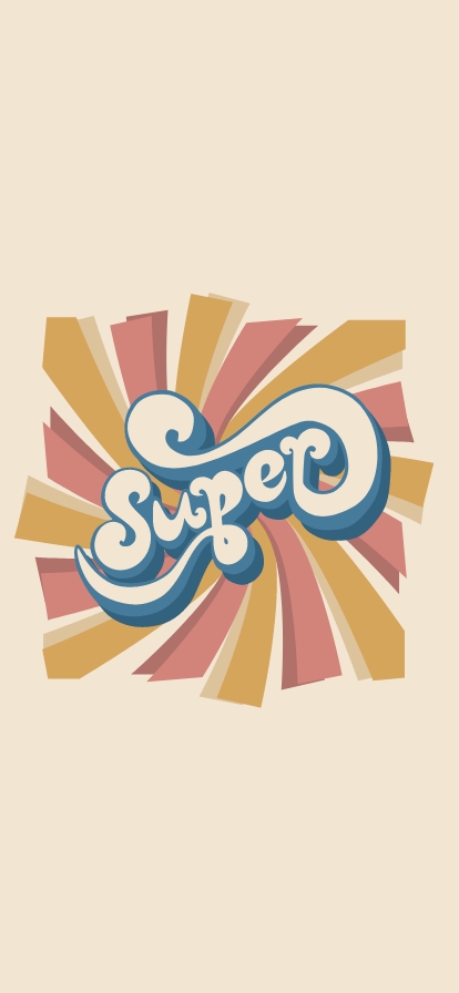 stylized drawing of the word super
